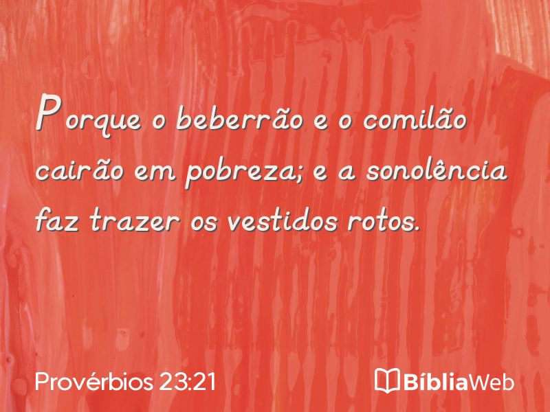 Provérbios 23:21 em imagem para compartilhar