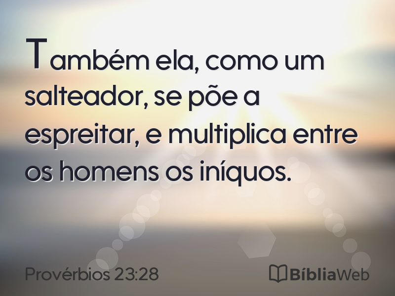 Provérbios 23:28 em imagem para compartilhar