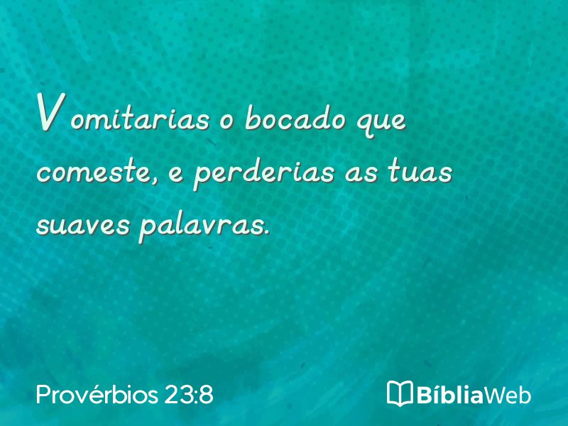 Provérbios 23:8 em imagem para compartilhar