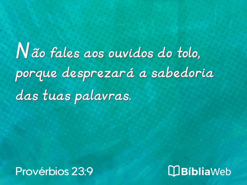 Provérbios 23:9 em imagem para compartilhar