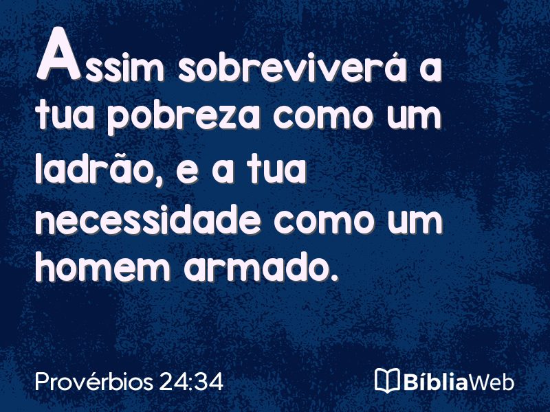 Provérbios 24:34 em imagem para compartilhar