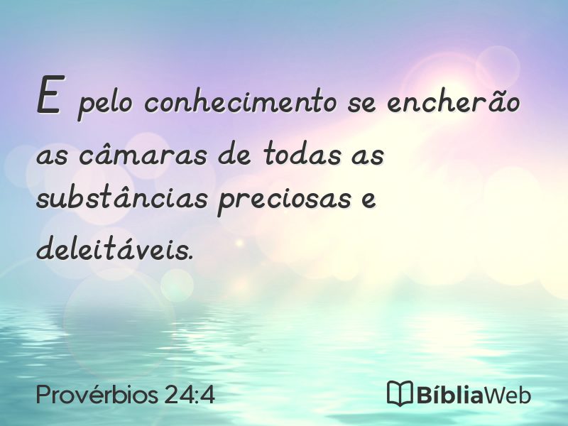 Provérbios 24:4 em imagem para compartilhar