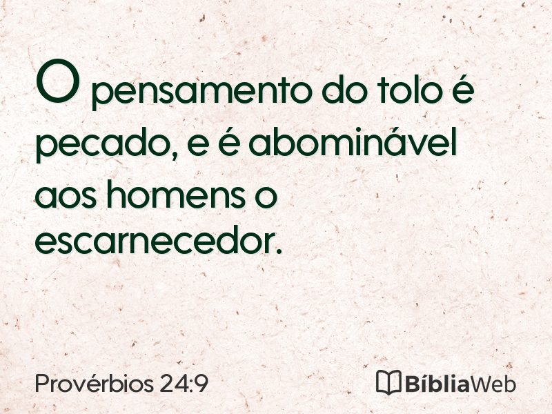 Provérbios 24:9 em imagem para compartilhar