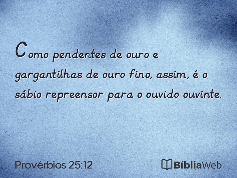 Provérbios 25:12 em imagem para compartilhar