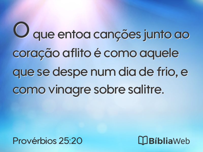 Provérbios 25:20 em imagem para compartilhar
