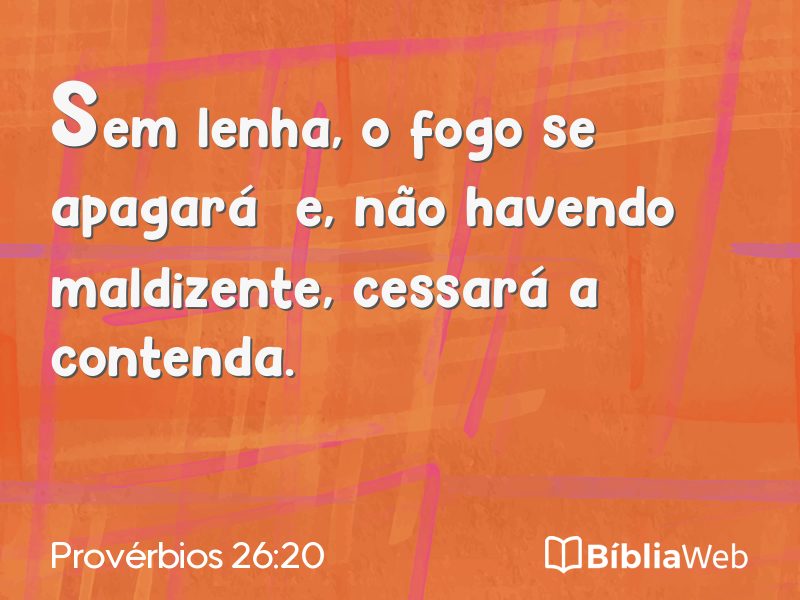 Provérbios 26:20 em imagem para compartilhar