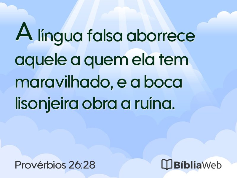Provérbios 26:28 em imagem para compartilhar