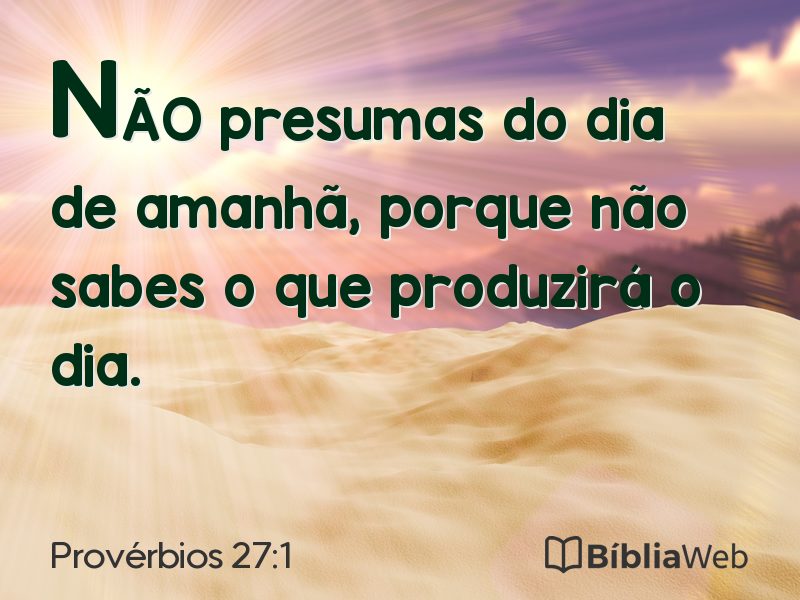 Provérbios 27:1 em imagem para compartilhar
