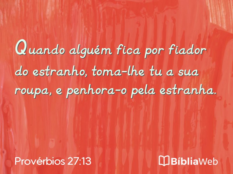 Provérbios 27:13 em imagem para compartilhar