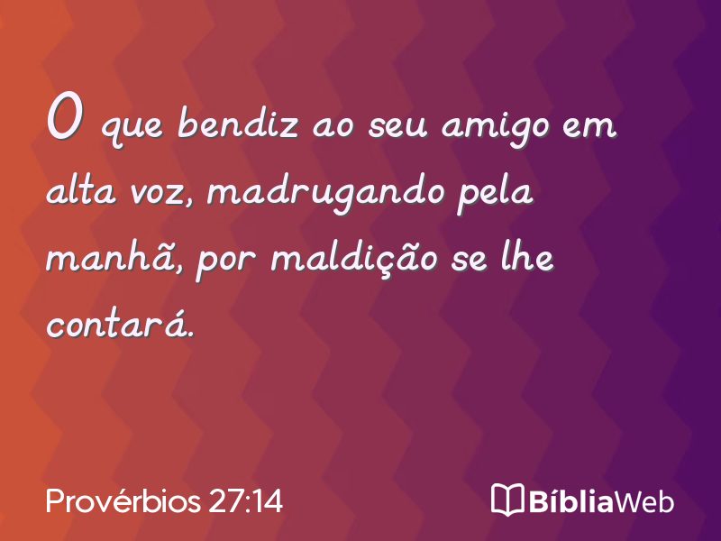 Provérbios 27:14 em imagem para compartilhar