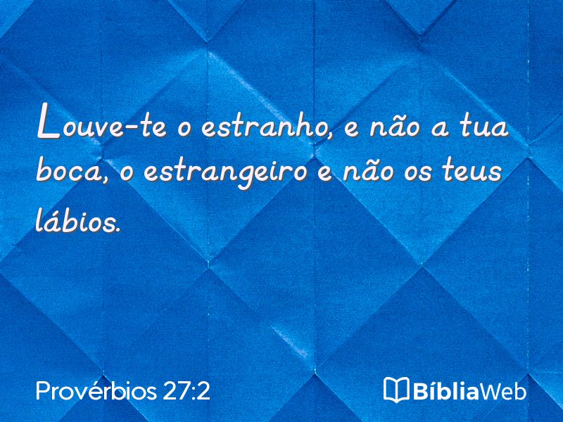 Provérbios 27:2 em imagem para compartilhar