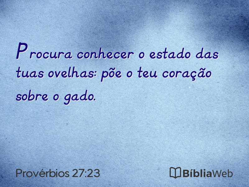 Provérbios 27:23 em imagem para compartilhar