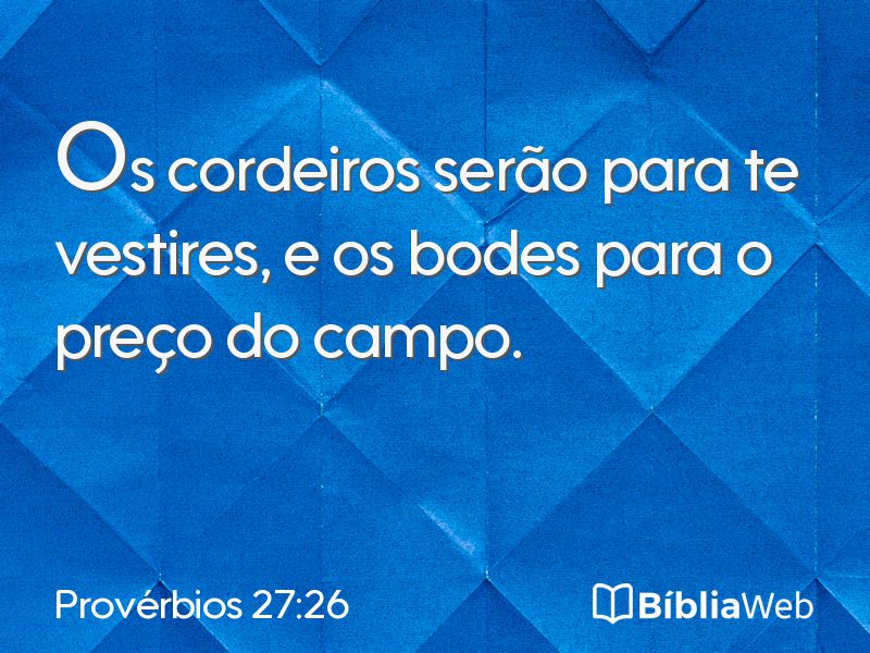 Provérbios 27:26 em imagem para compartilhar