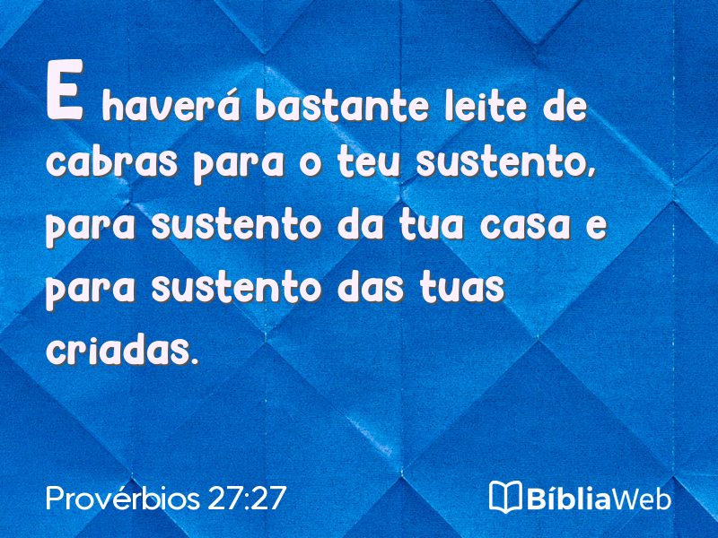 Provérbios 27:27 em imagem para compartilhar