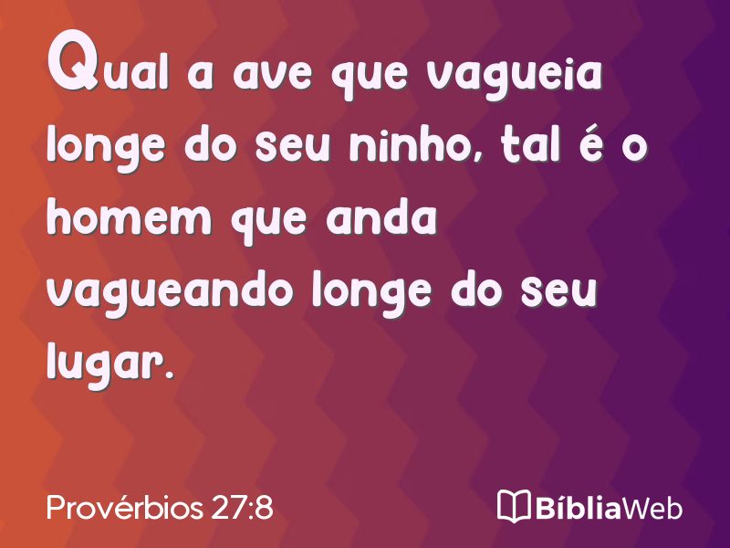 Provérbios 27:8 em imagem para compartilhar