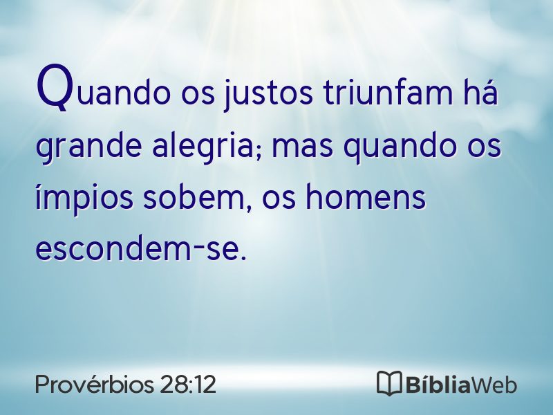Provérbios 28:12 em imagem para compartilhar