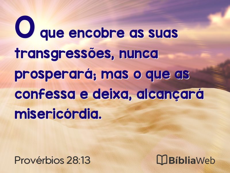 Provérbios 28:13 em imagem para compartilhar