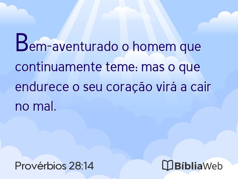 Provérbios 28:14 em imagem para compartilhar