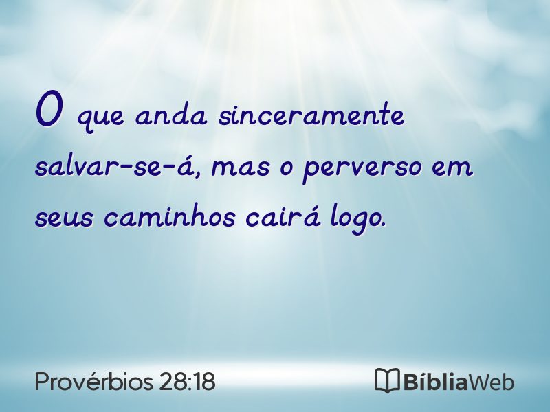 Provérbios 28:18 em imagem para compartilhar
