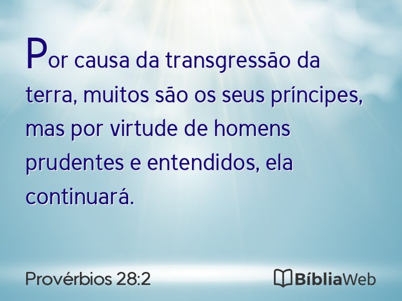 Provérbios 28:2 em imagem para compartilhar