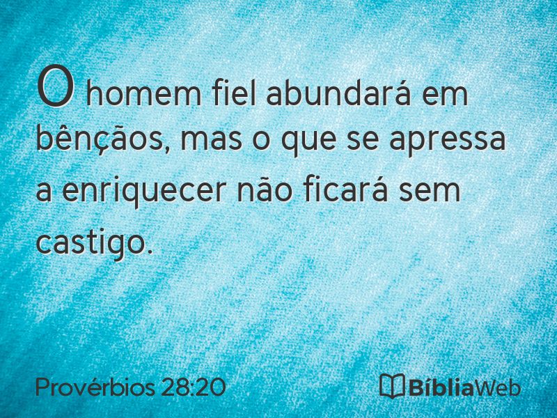 Provérbios 28:20 em imagem para compartilhar