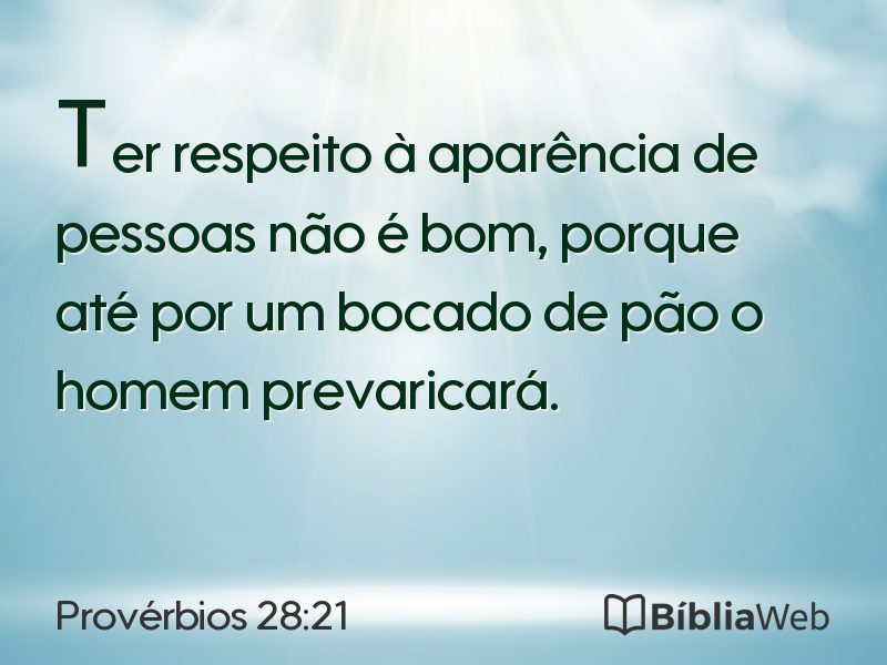 Provérbios 28:21 em imagem para compartilhar