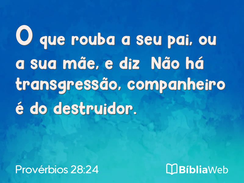 Provérbios 28:24 em imagem para compartilhar