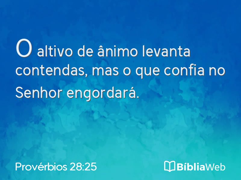 Provérbios 28:25 em imagem para compartilhar