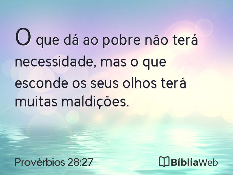 Provérbios 28:27 em imagem para compartilhar