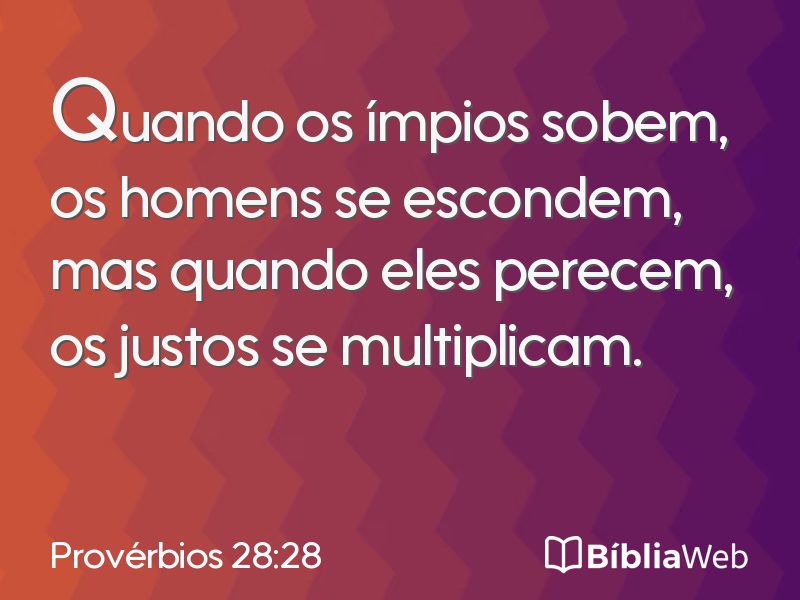 Provérbios 28:28 em imagem para compartilhar