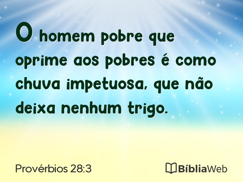 Provérbios 28:3 em imagem para compartilhar