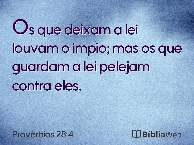 Provérbios 28:4 em imagem para compartilhar