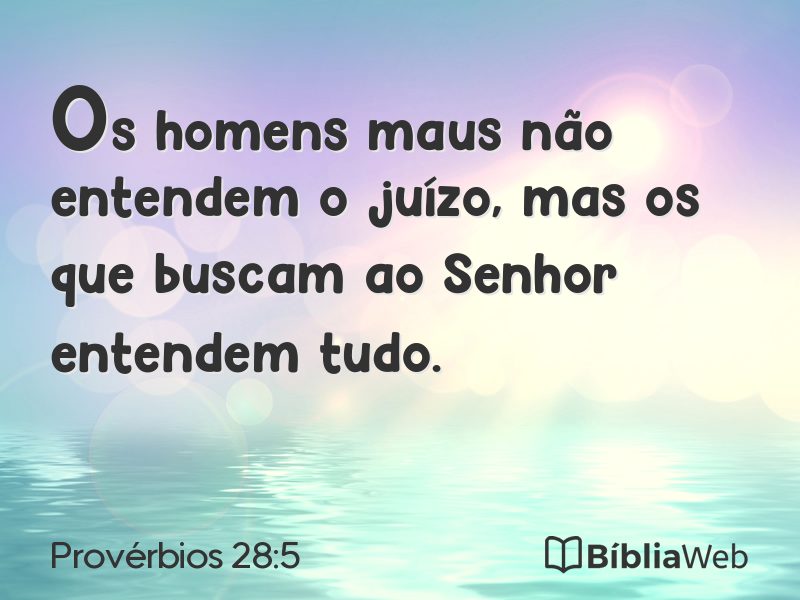 Provérbios 28:5 em imagem para compartilhar