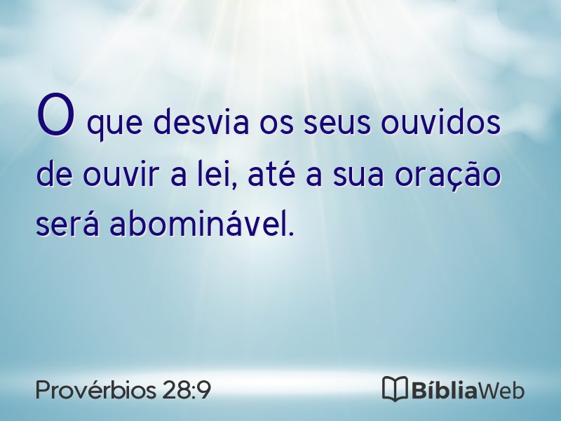 Provérbios 28:9 em imagem para compartilhar