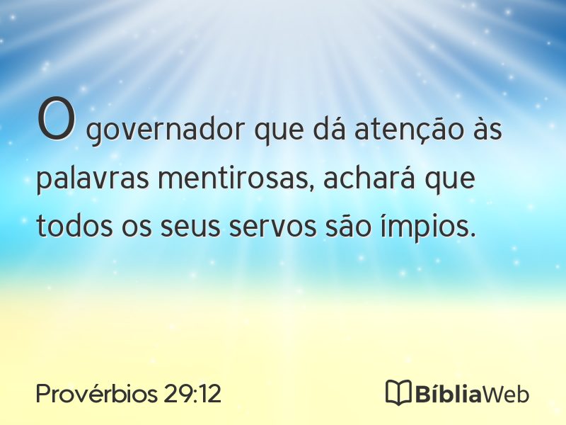 Provérbios 29:12 em imagem para compartilhar