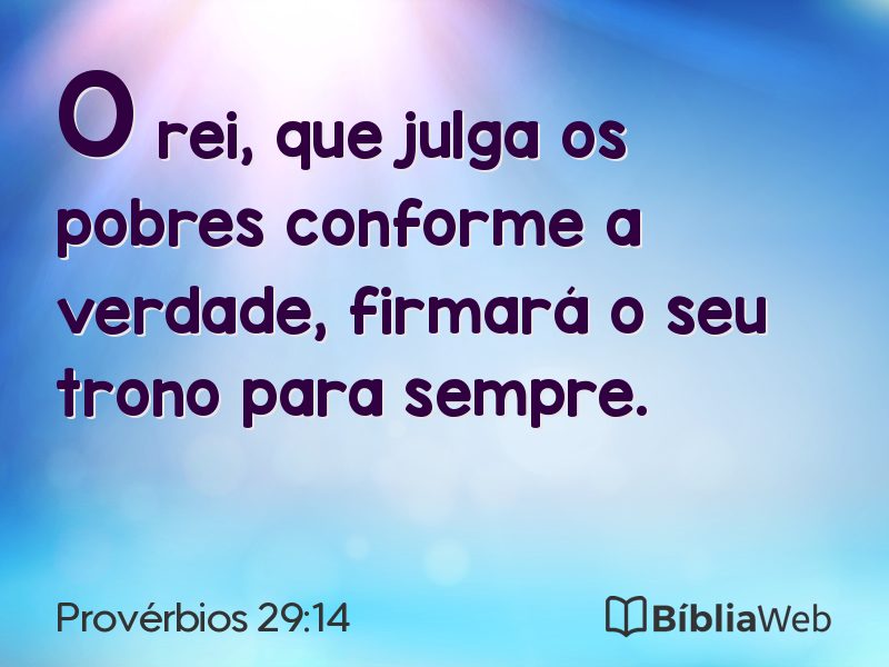 Provérbios 29:14 em imagem para compartilhar