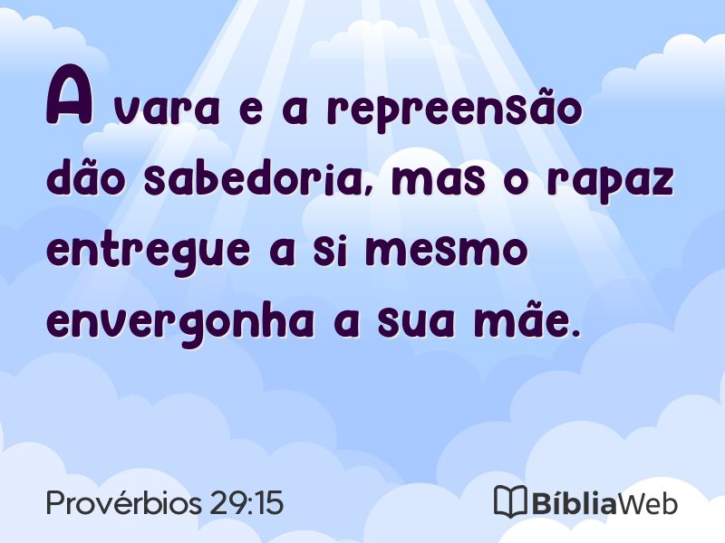 Provérbios 29:15 em imagem para compartilhar