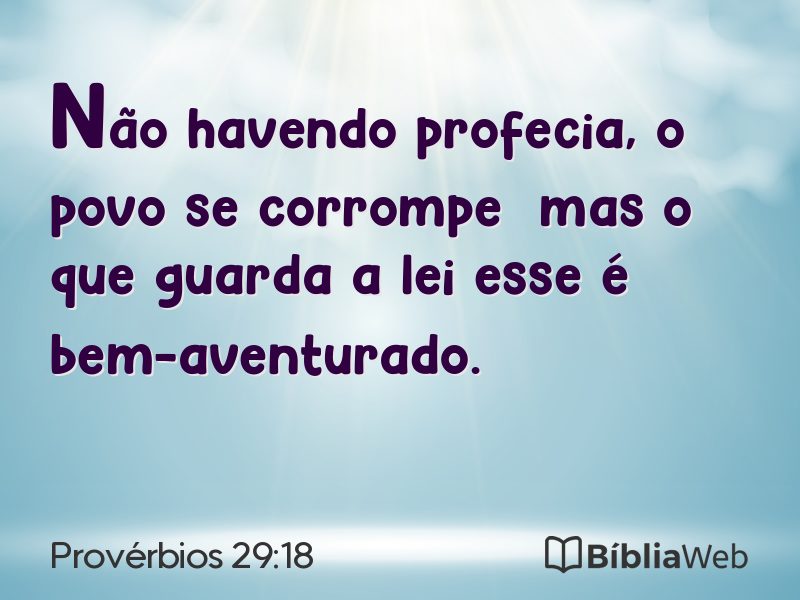 Provérbios 29:18 em imagem para compartilhar