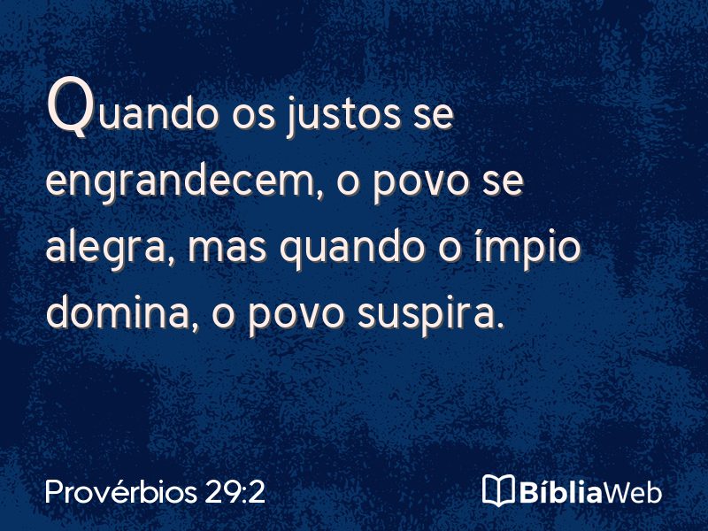 Provérbios 29:2 em imagem para compartilhar
