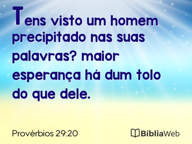 Provérbios 29:20 em imagem para compartilhar