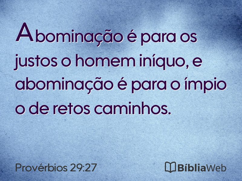 Provérbios 29:27 em imagem para compartilhar