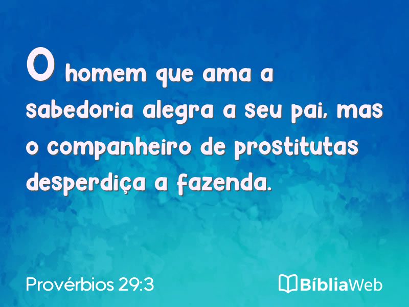 Provérbios 29:3 em imagem para compartilhar