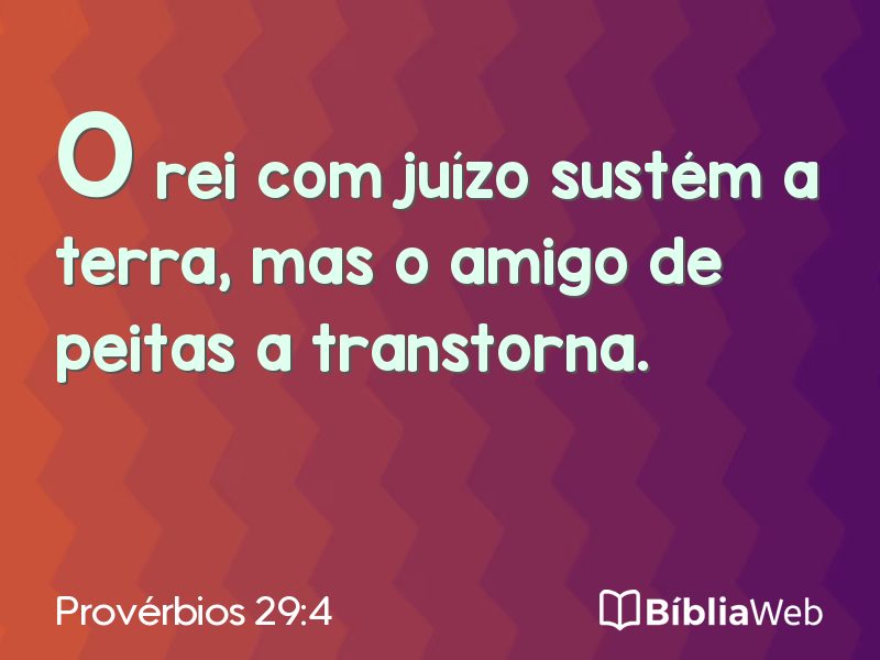Provérbios 29:4 em imagem para compartilhar