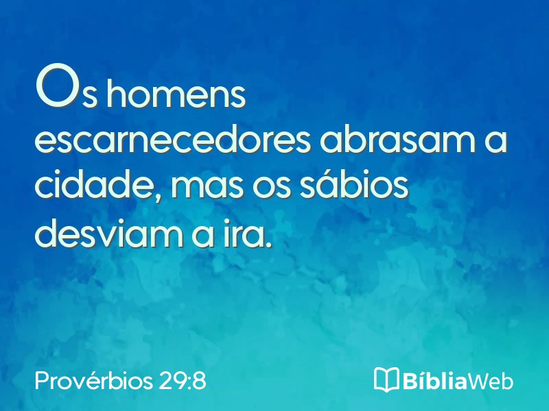 Provérbios 29:8 em imagem para compartilhar