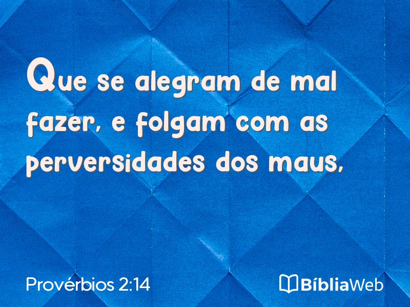 Provérbios 2:14 em imagem para compartilhar