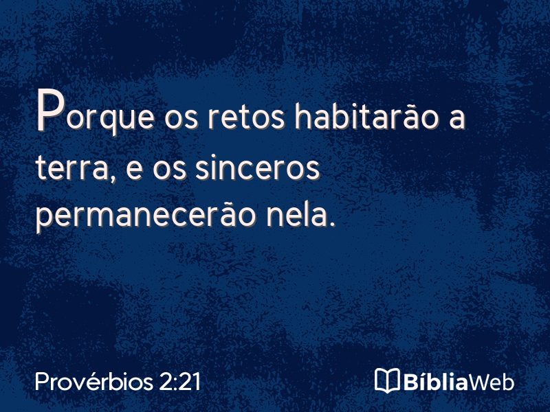 Provérbios 2:21 em imagem para compartilhar
