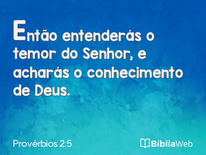 Provérbios 2:5 em imagem para compartilhar