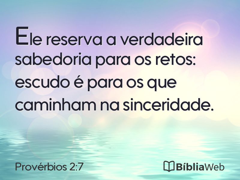 Provérbios 2:7 em imagem para compartilhar