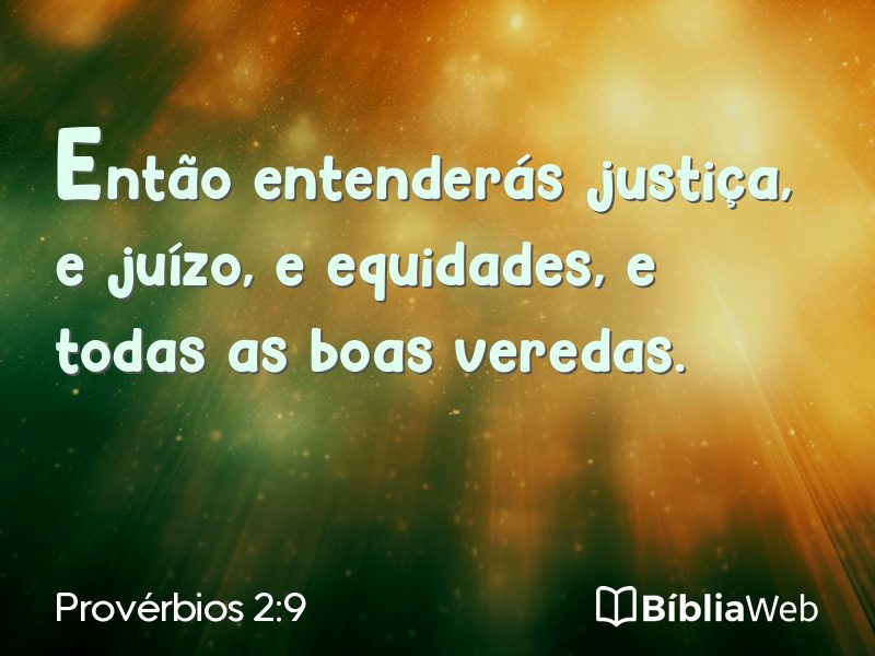 Provérbios 2:9 em imagem para compartilhar