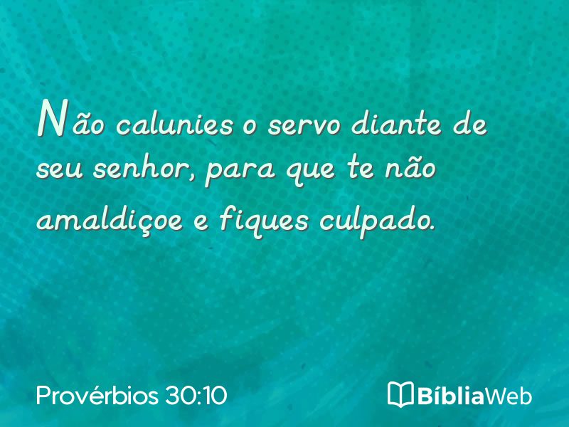 Provérbios 30:10 em imagem para compartilhar